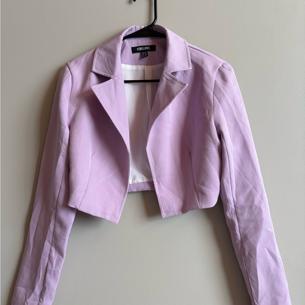 Rebellious Light Purple Cropped Blazer (S-M)